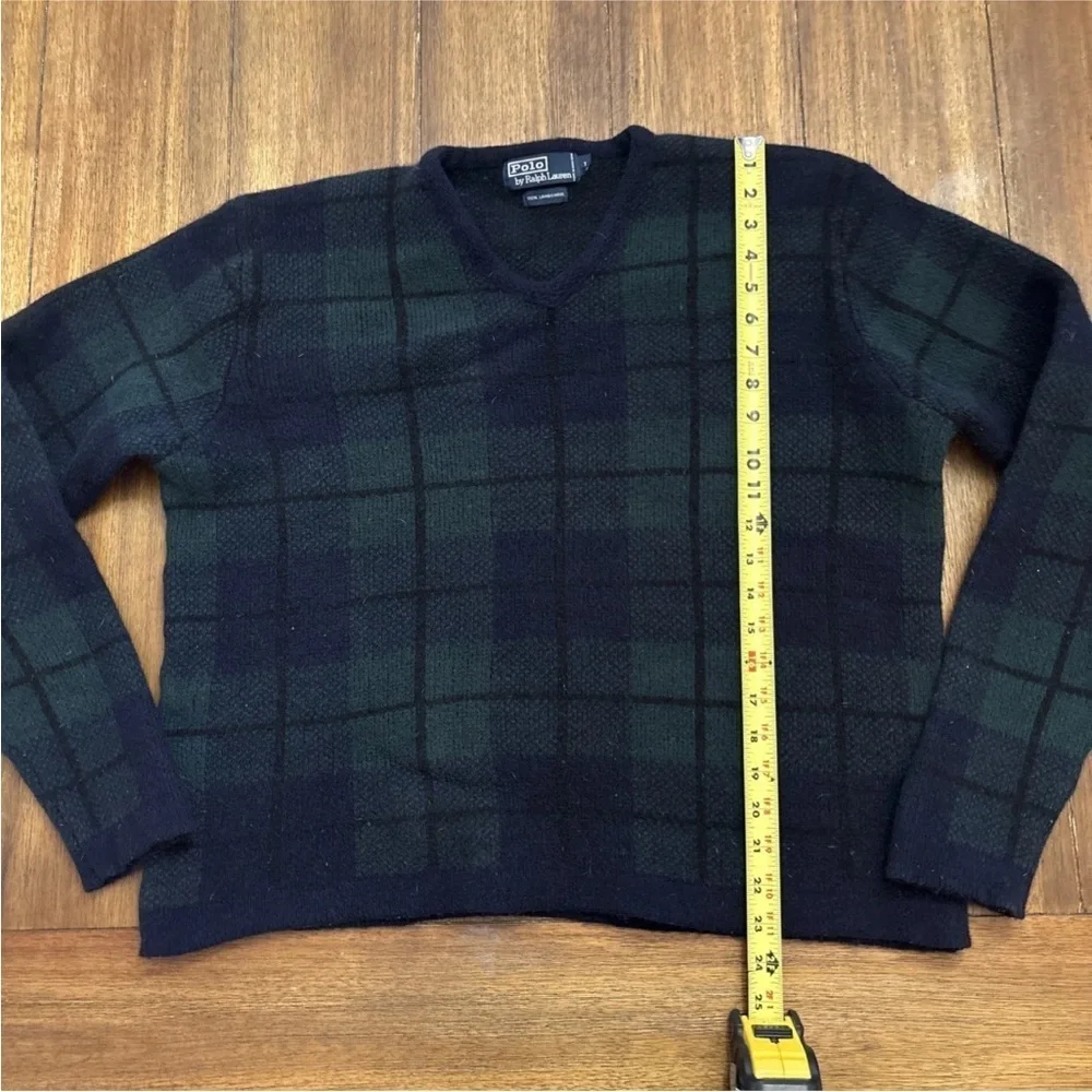 Vintage Polo Ralph Lauren Mens Sweater Large* Lambswool Plaid Preppy Golf 90s